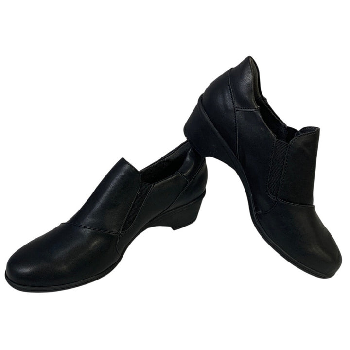New JBU Womens Size 9 Black 1.5" Heel Ankle Bootie Round Toe Comfort Shoes