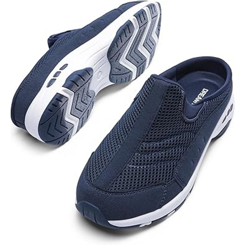 Dream Pairs Womens Size 7.5 Navy Blue White Slide On Mule Sneaker Athletic Shoes