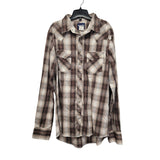 Wrangler Mens Large PolyCotton Long Sleeve Plaid Pearl Snap Up Western Shirt