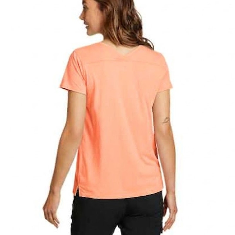 New Eddie Bauer Womens Small Peach Short Sleeve Tempo Lightweight Athletic Tee