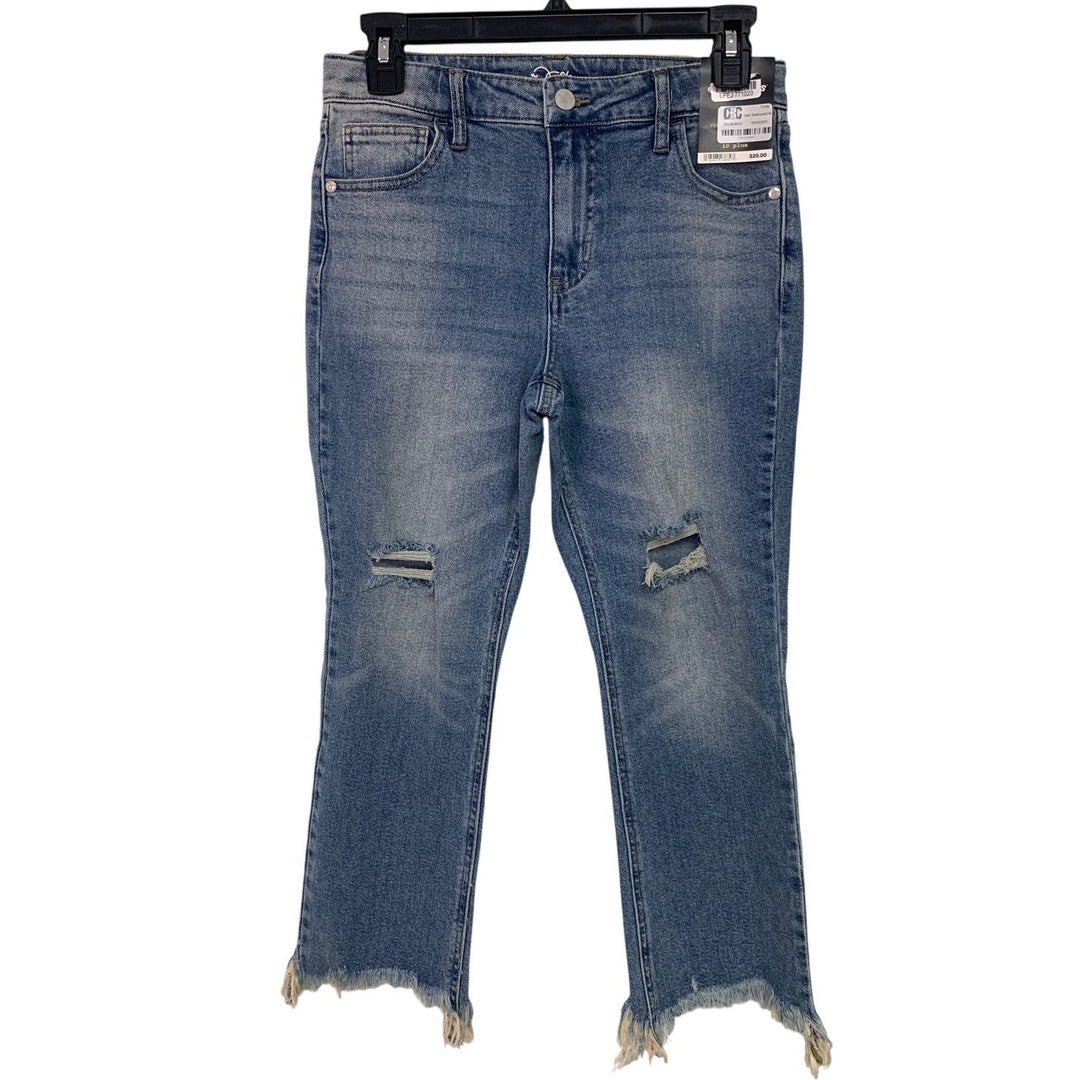 NWT New Art Class Girls Size 10 Plus Distressed Adjustable Waist Denim Jeans