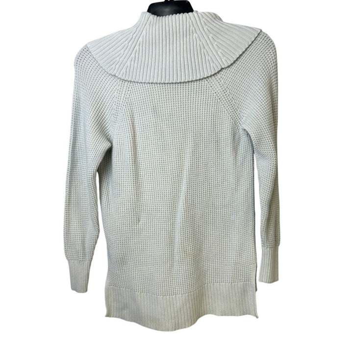 Michael Michael Kors Mens Small White Black Patch Long Sleeve Cowl Neck Sweater