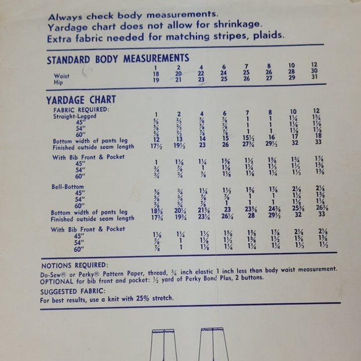 Vintage 1974 Stretch &amp; Sew 860 Childrens Pants Uncut Sewing Pattern