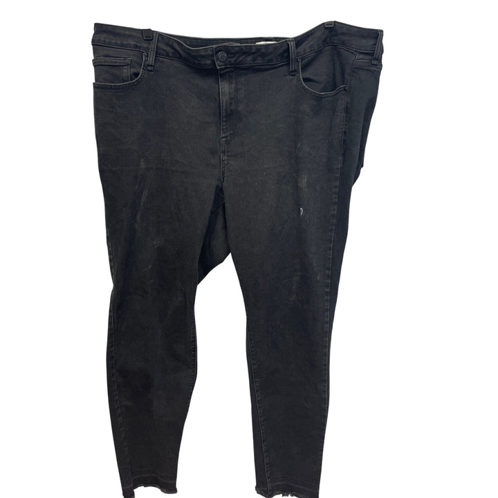William Rast Womens Plus Size 24W Black Tapered Leg Stretch Cotton Denim Jeans