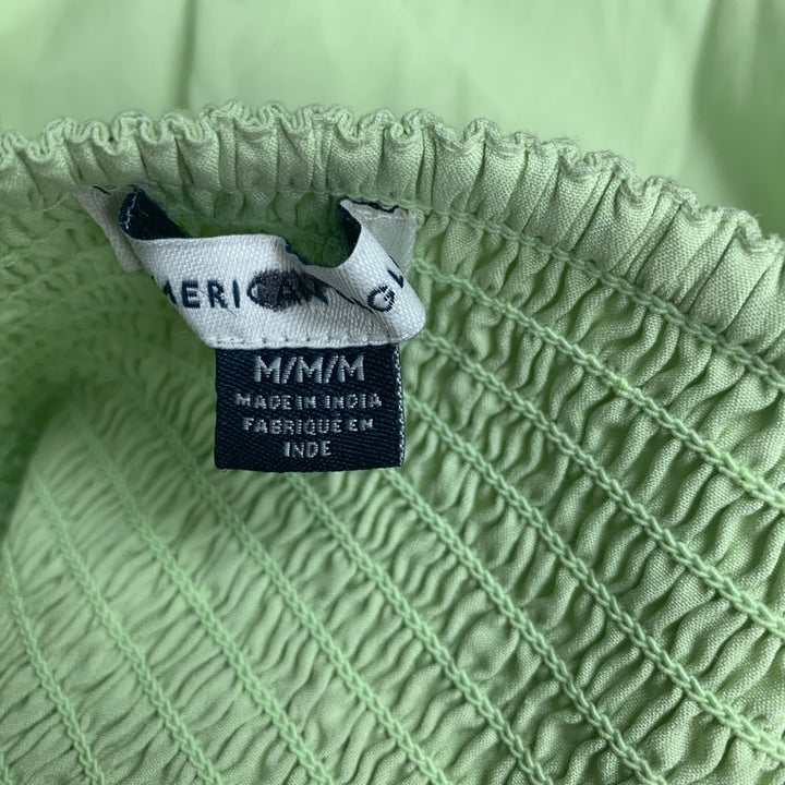 New American Eagle Womens Medium Bright Lime Green Puff Sleeve Babydoll Dress