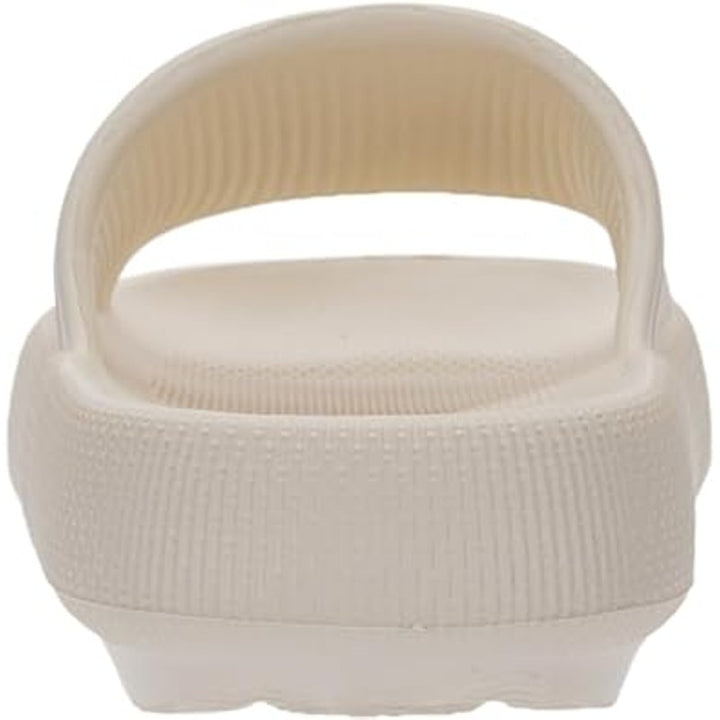 Joomra Womens Size 10 Cream Slide On Soft Flip Flop Wide Band Sandals Slippers