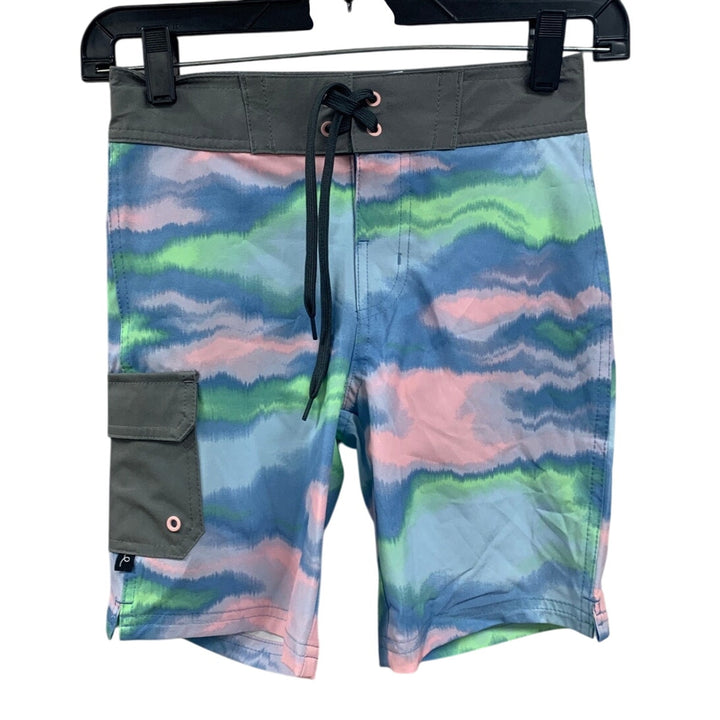 New Art Class Boys Size 4 Lined Pastel Ombre Stripe UPF 50+ Swim Swimming Trunks