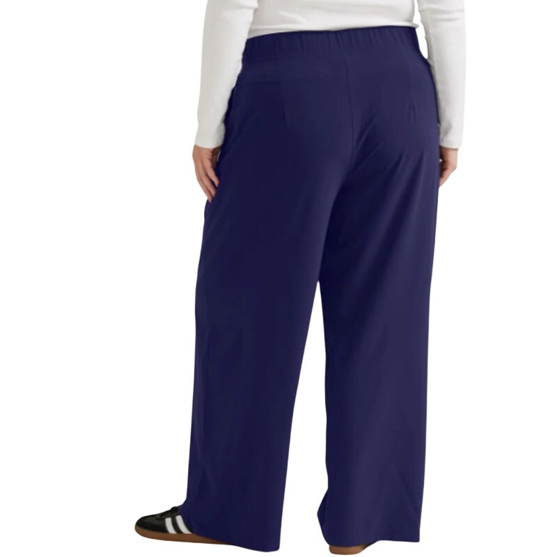 New Eddie Bauer Womens 2X Navy Blue Departure Elastic Waist Wide Leg Pants