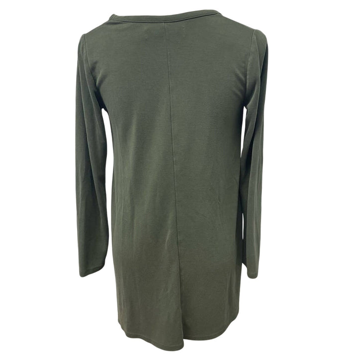 Abercrombie &amp; Fitch Womens Small Olive Green Long Sleeve V-Neck Long Tee Shirt