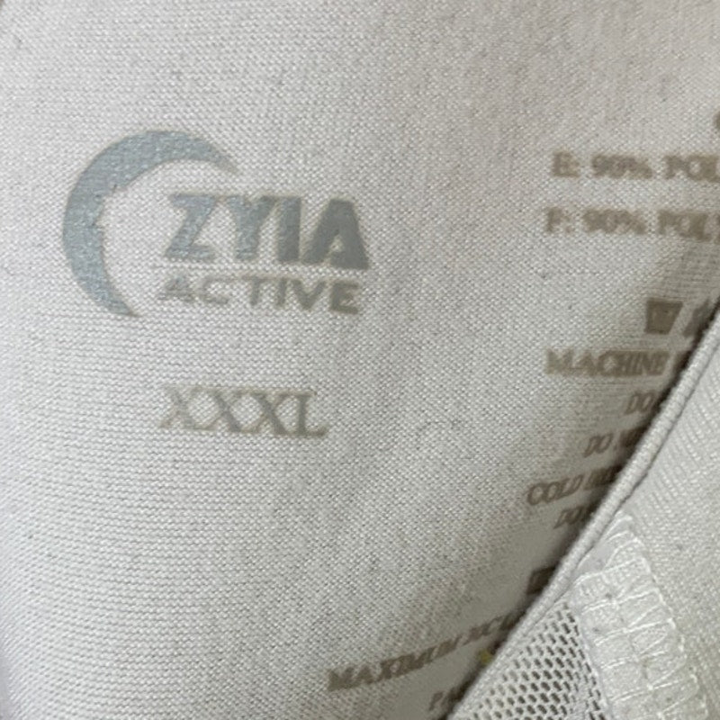 Zyia Active Womens XXXL White Sleeveless Mesh Cut Out Spandex Athletic Tank Top