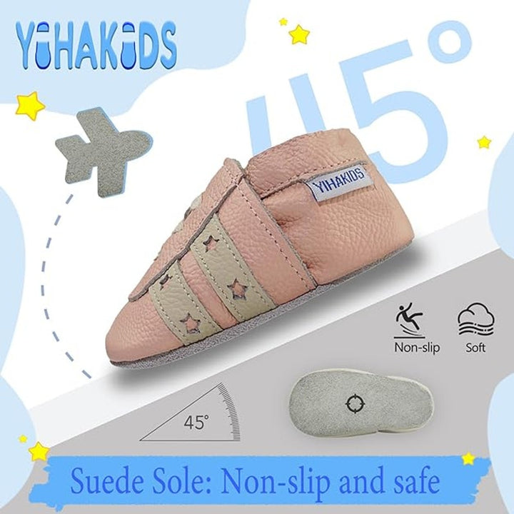 New Yihakids Baby Girl 6-12 Months Pink Slip On First Walking Moccasins Shoes