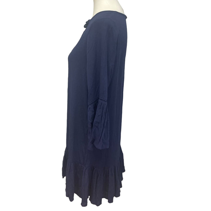 New Draper James Womens XS Long Bell Sleeve Front Tie Swim Coverup Dress