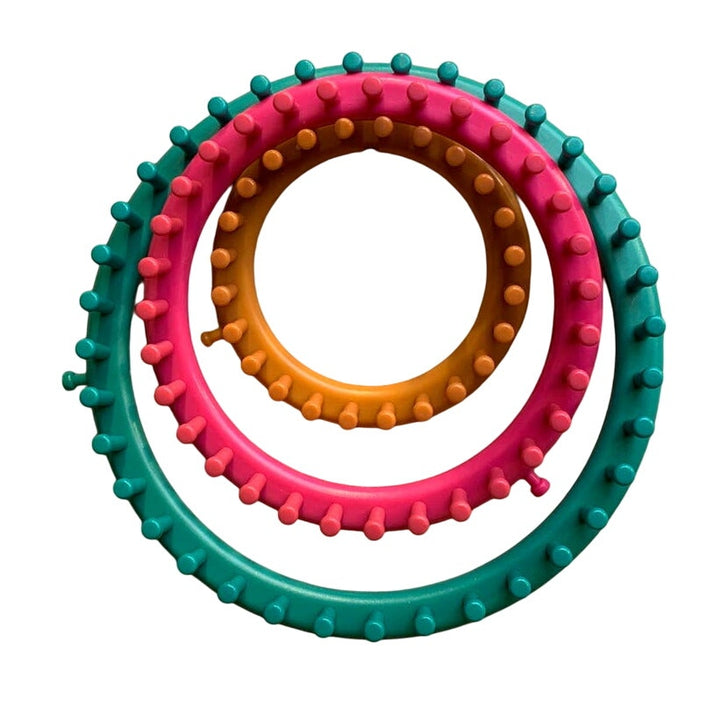 Set of 3 9" 7" 5" Plastic Circular Knitting Looms Crafts Scarf and Hat Making