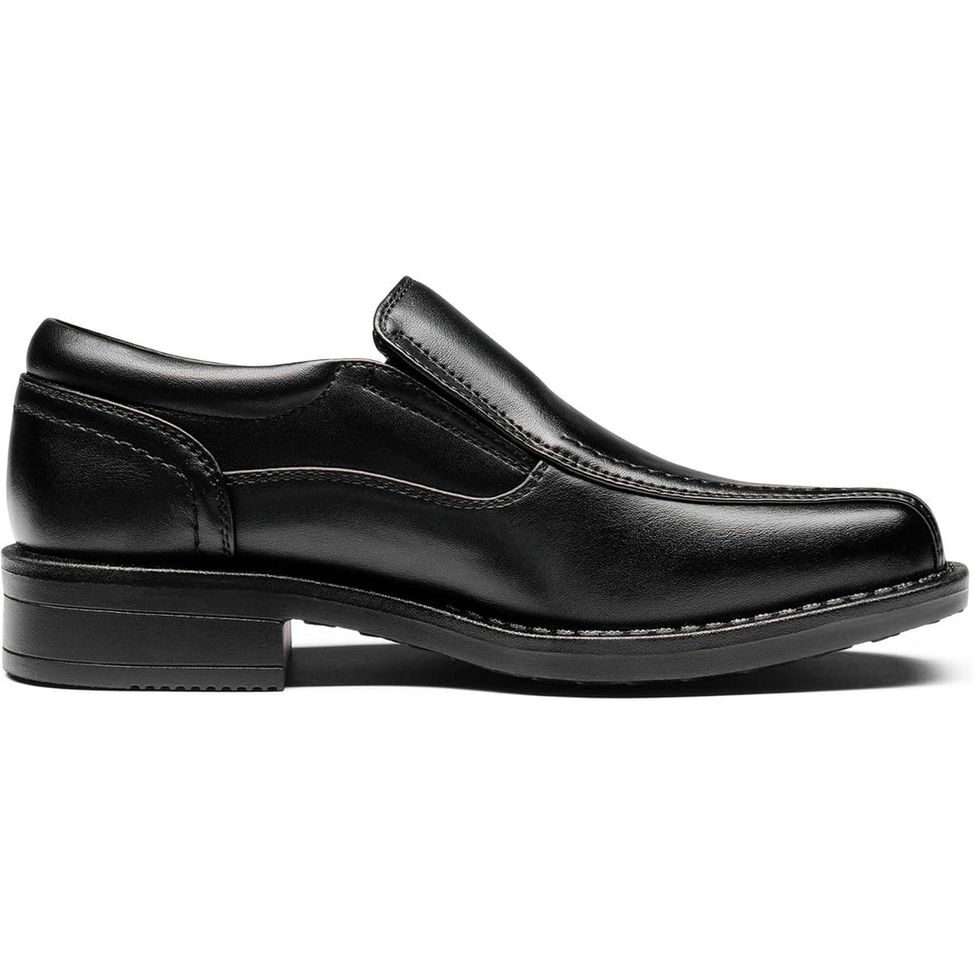 Bruno Marc Toddler Boys Size 10 Black Faux Leather Slide On Dress Loafer Shoes