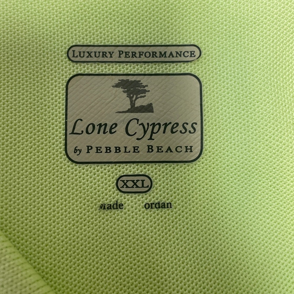 Lone Cypress Mens XXL Yellow 100% Polyester Short Sleeve Collared Polo Shirt