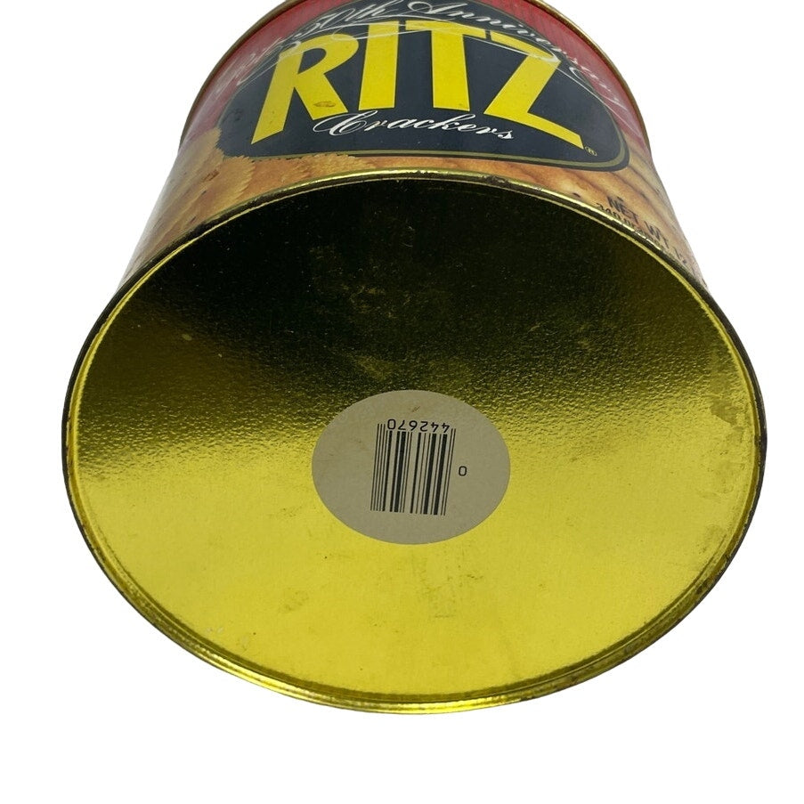 Vintage 1984 50th Anniversary Ritz Crackers Round 12oz Metal Tin w Lid