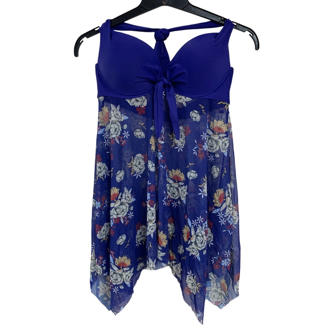 NWT New Holipick Women Medium Floral Push Up Halter 2 Piece Tankini Swimsuit