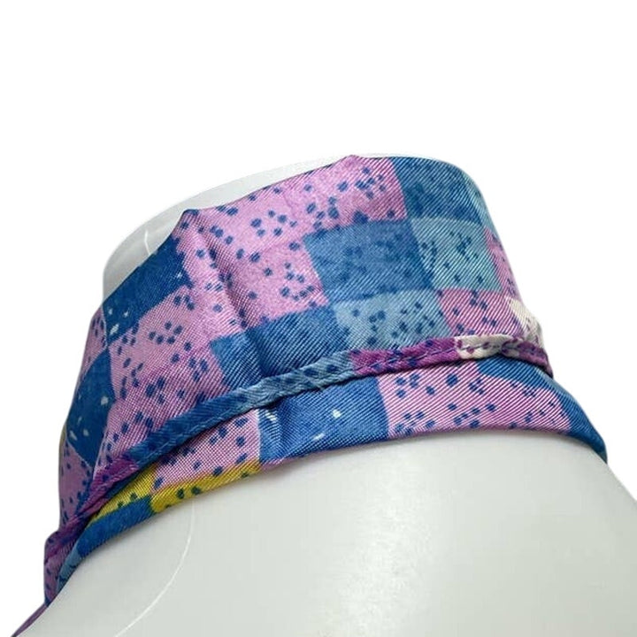 Vintage 1960s Mod Geometric Squares 34" by 8" Rectangular Acetate Neck Scarf