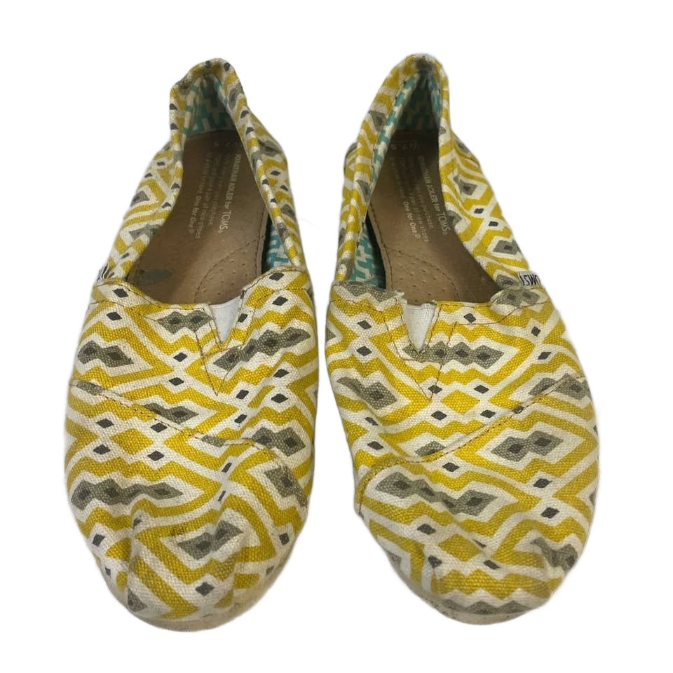 Toms Womens 7.5 Geometric Print Casual Slip On Canvas Tennis Shoes Sneakers