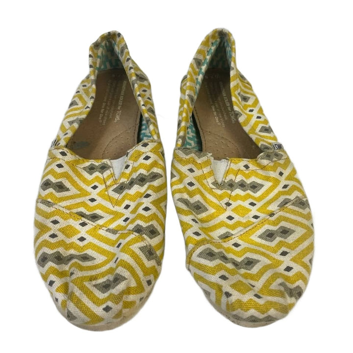 Toms Womens 7.5 Geometric Print Casual Slip On Canvas Tennis Shoes Sneakers