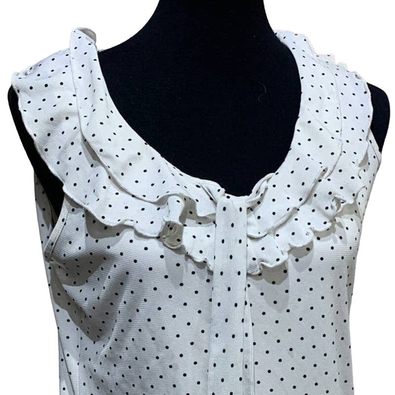 Maurices Medium Sleeveless Ruffled Polka Dot Bouse w Attached Cami Underneath