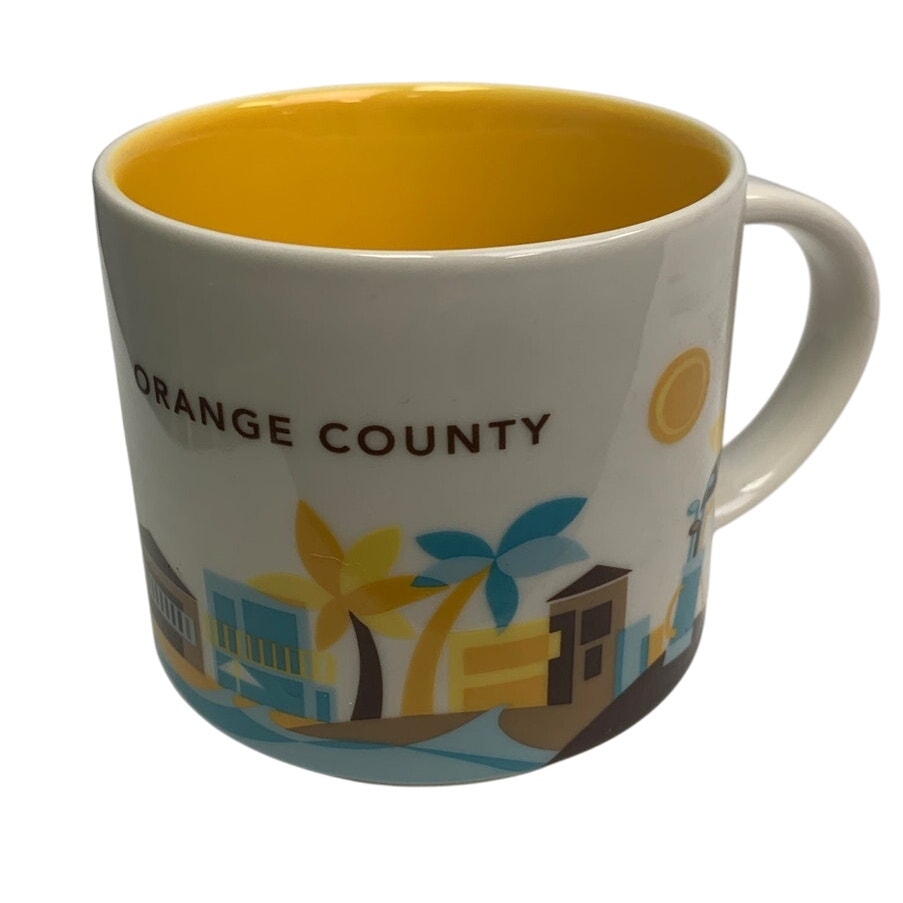 2015 New Starbucks You Are Here Collection Orange County 14oz Ceramic Coffee Mug