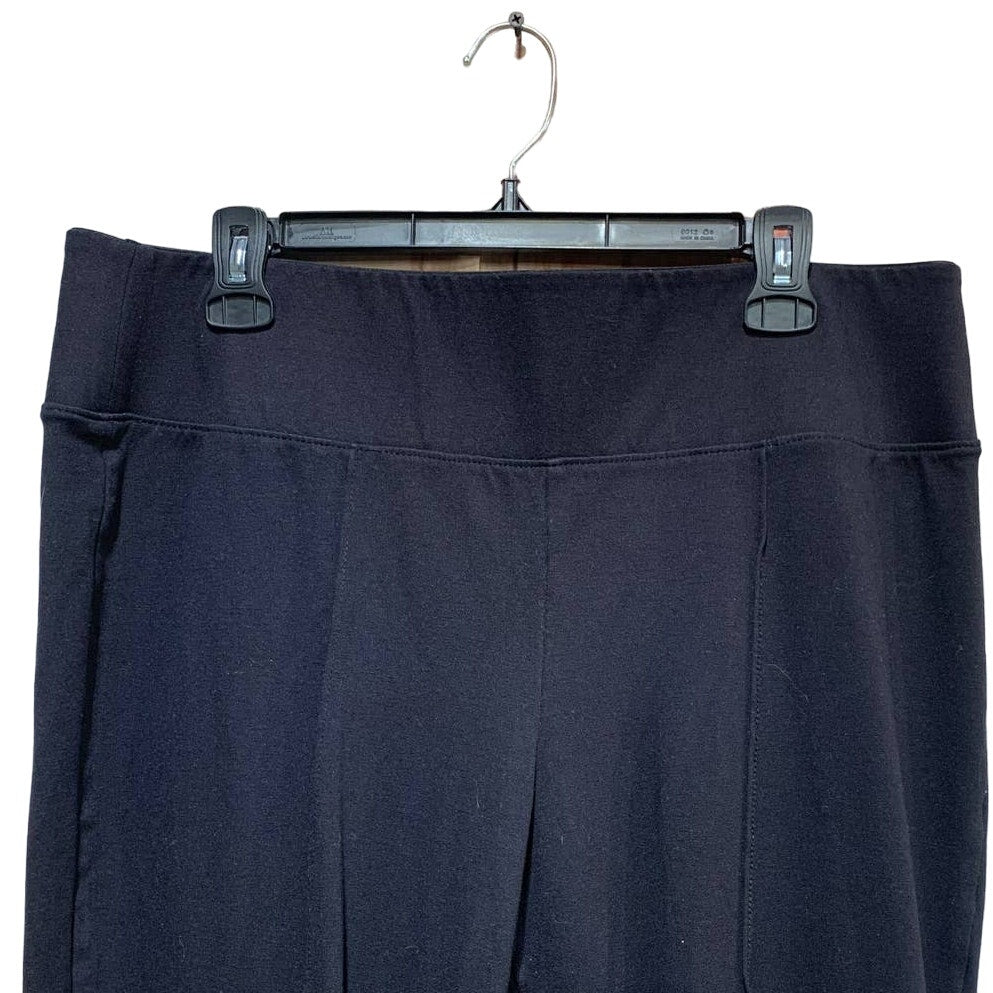 Nine West Womens XXL Basic Black Rayon Blend Seamed Front Stretch Leggings