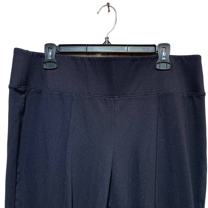 Nine West Womens XXL Basic Black Rayon Blend Seamed Front Stretch Leggings