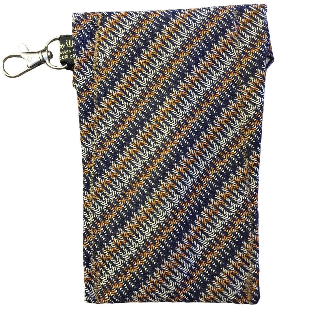 Handmade Upcycled Vintage Repurposed Neck Tie Striped Eyeglass Case Pouch