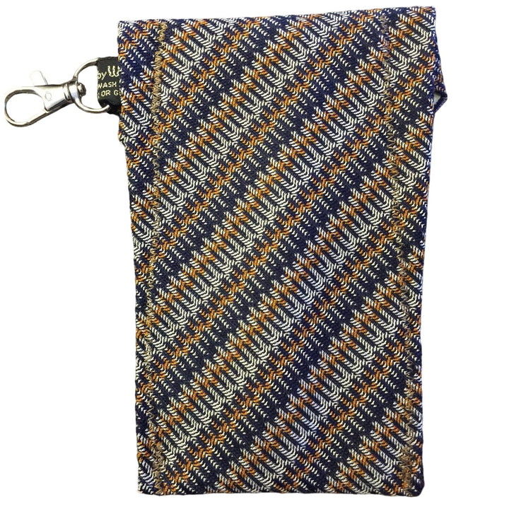 Handmade Upcycled Vintage Repurposed Neck Tie Striped Eyeglass Case Pouch