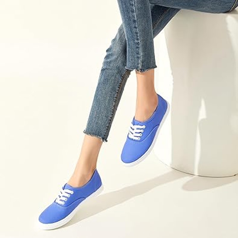 Fracora Womens Size 12 Periwinkle Blue Lace Up Basic Casual Sneakers Shoes