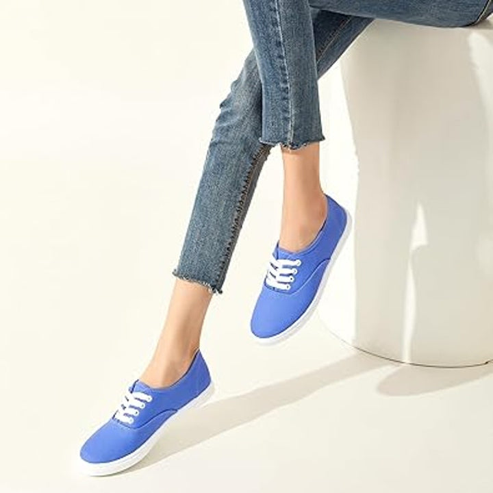 Fracora Womens Size 12 Periwinkle Blue Lace Up Basic Casual Sneakers Shoes