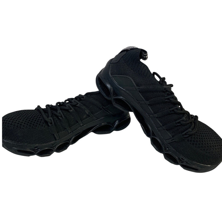 Dykhmily Mens 6.5 Black Sneakers Steel Toe Lace Up Closed Slip Resistant Shoes