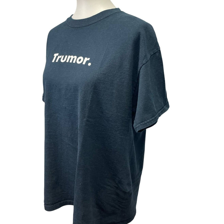 Trumor Womens Large 100% Cotton Crew Neck Short Sleeve Black Tee Shirt