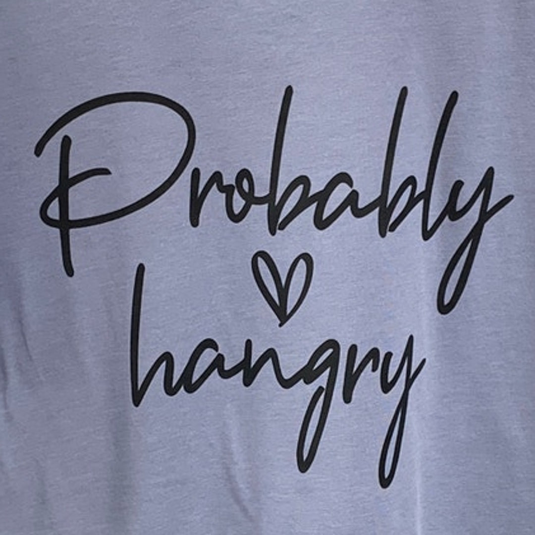 New Hand Printed Womens 4XL Probably Hangry Heart Short Sleeve Tee Shirt