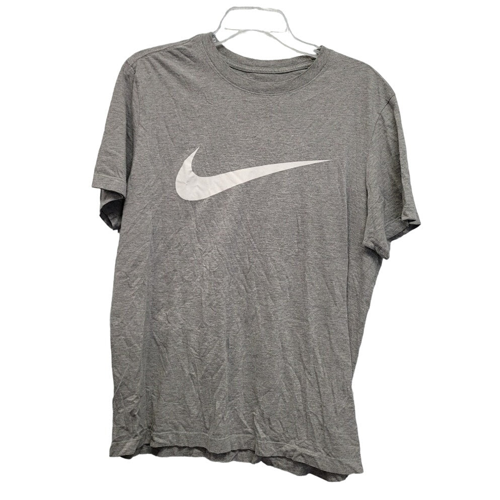 The Nike Tee Mens Medium Gray PolyCotton Short Sleeve Crew Neck Tee Shirt