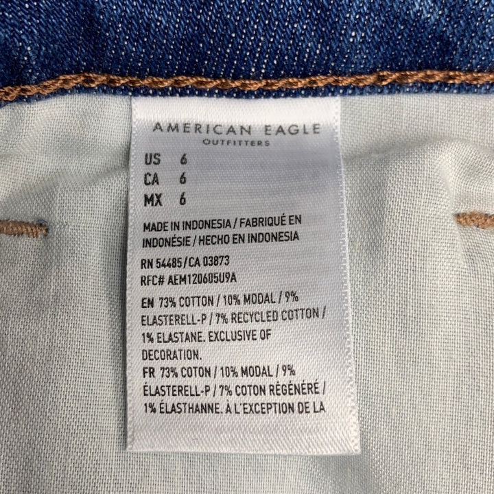 New American Eagle Womens Size 6 Mom Short Distressed Jorts Denim Jean Shorts