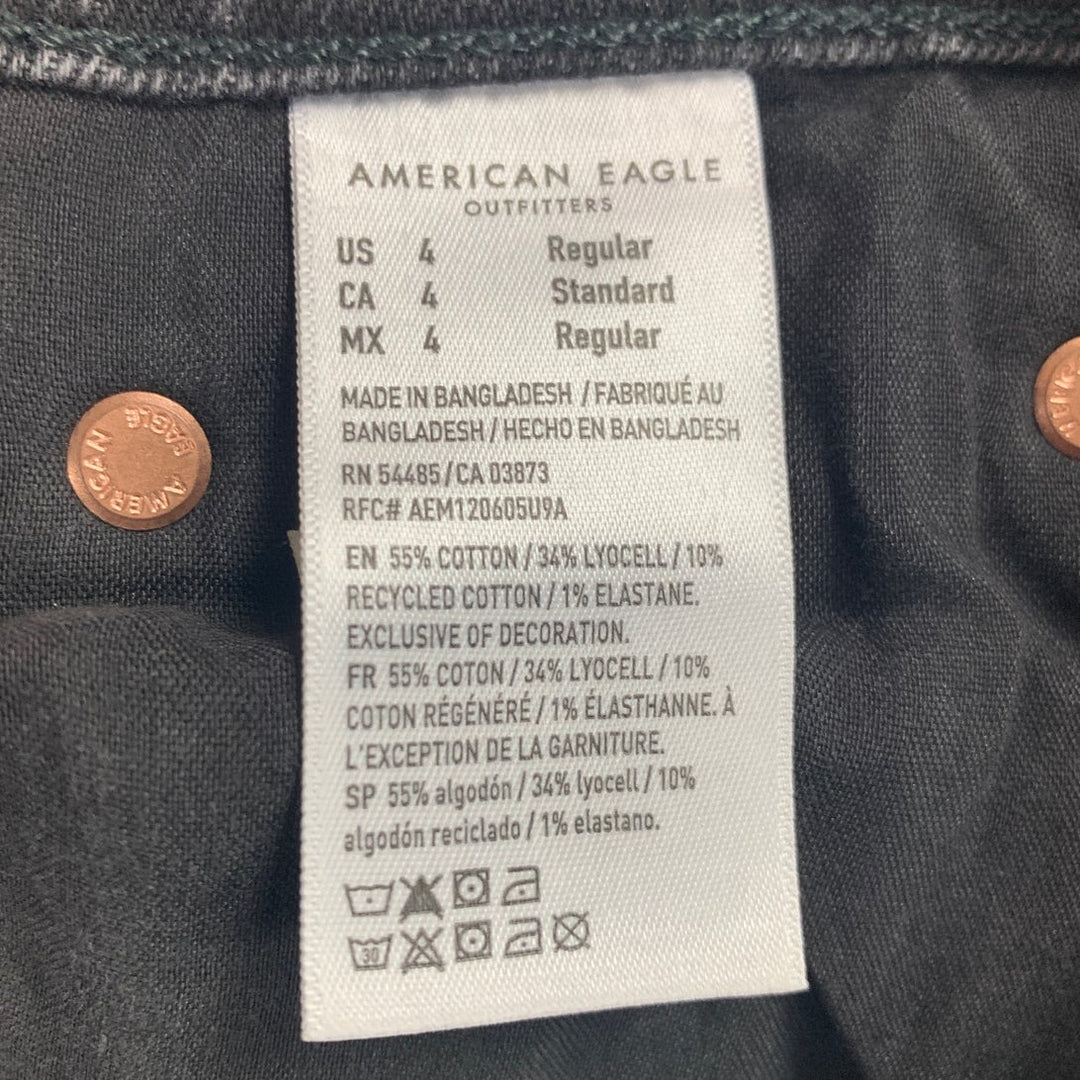 New American Eagle Womens Size 4 Gray High Rise Relaxed Straight Denim Jeans