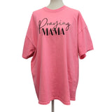 Hand Printed Upcycled Womens 2XL Praying Mama Short Sleeve Crew Neck Tee Shirt