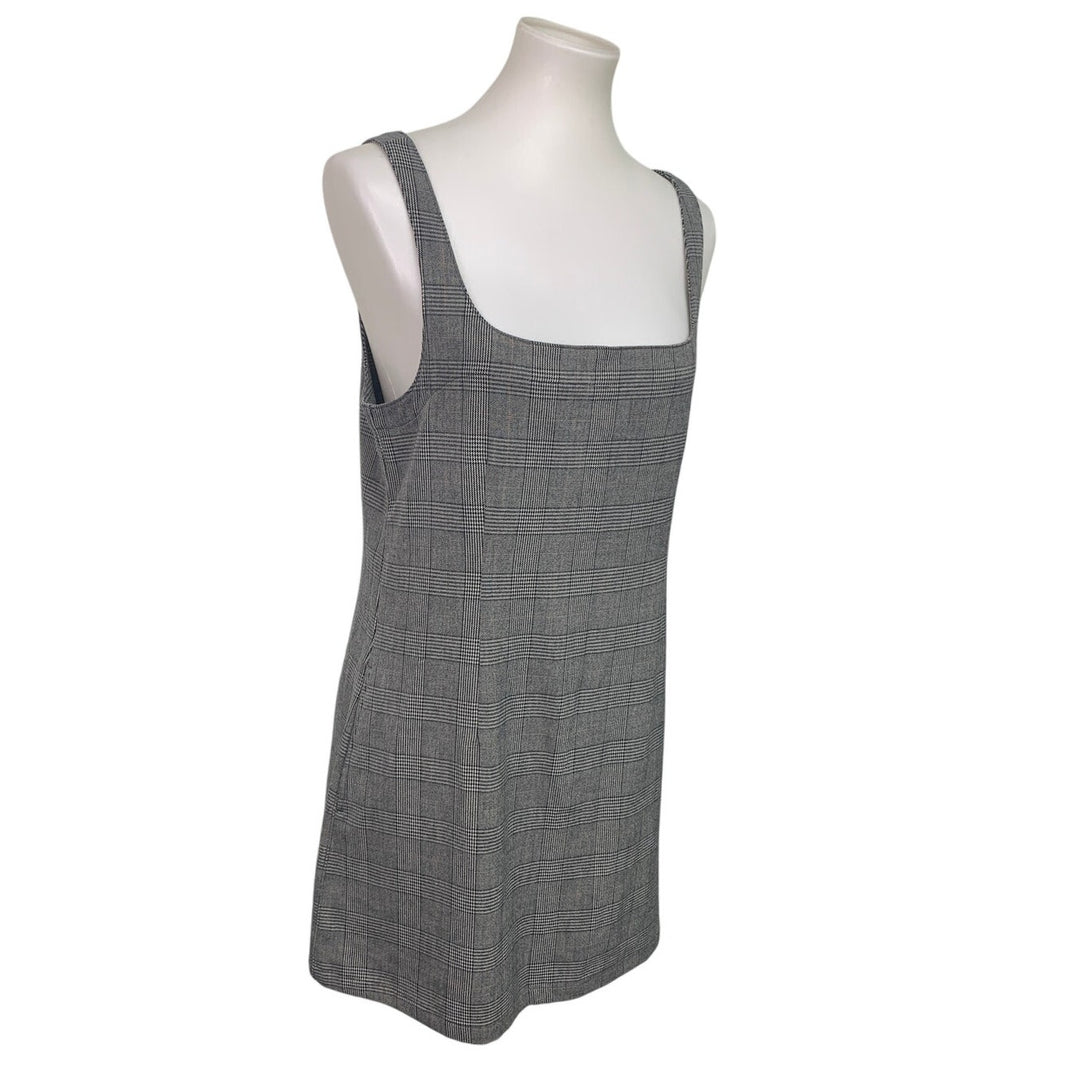 New American Eagle Womens Medium Houndstooth Plaid Sleeveless Back Zip Dress