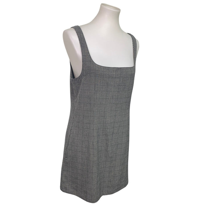 New American Eagle Womens Medium Houndstooth Plaid Sleeveless Back Zip Dress
