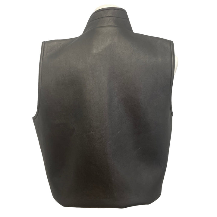New No Boundaries Juniors Medium Faux Leather Full Zip Lined Vest w Pockets