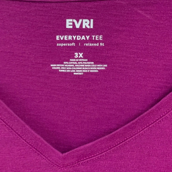 Evri Gloria Vanderbilt Womens 22W 3X Long Sleeve Tee Shirt Denim Blue Jeans