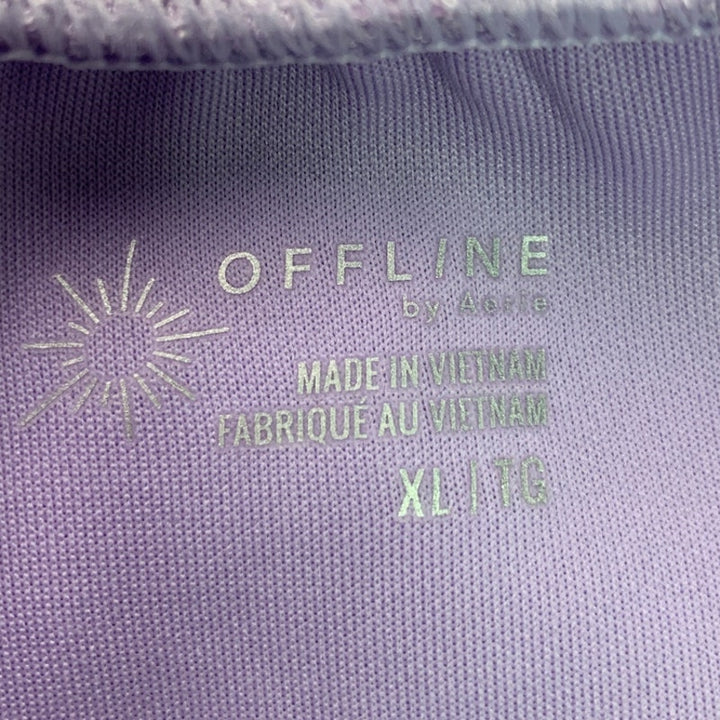 New Offline Womens XL Light Purple Side Stripe Elastic Waist Athletic Shorts