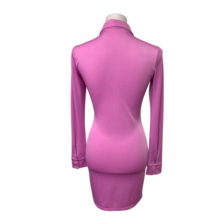 New Wild Fable Juniors Small Long Sleeve Button Down Body Con Shirt Dress