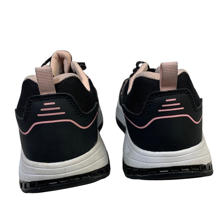 Zefuher Womens Size 7.5 Black Pink Sneakers Lace Up Low Top Running Tennis Shoes