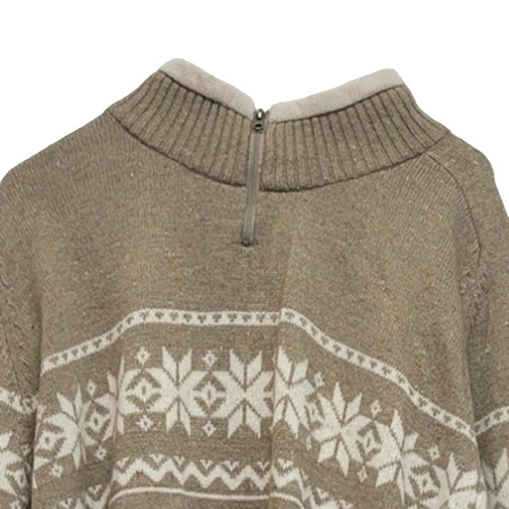 Columbia Mens XXL Long Sleeve Quarter Zip Snowflake Knit Pullover Sweater
