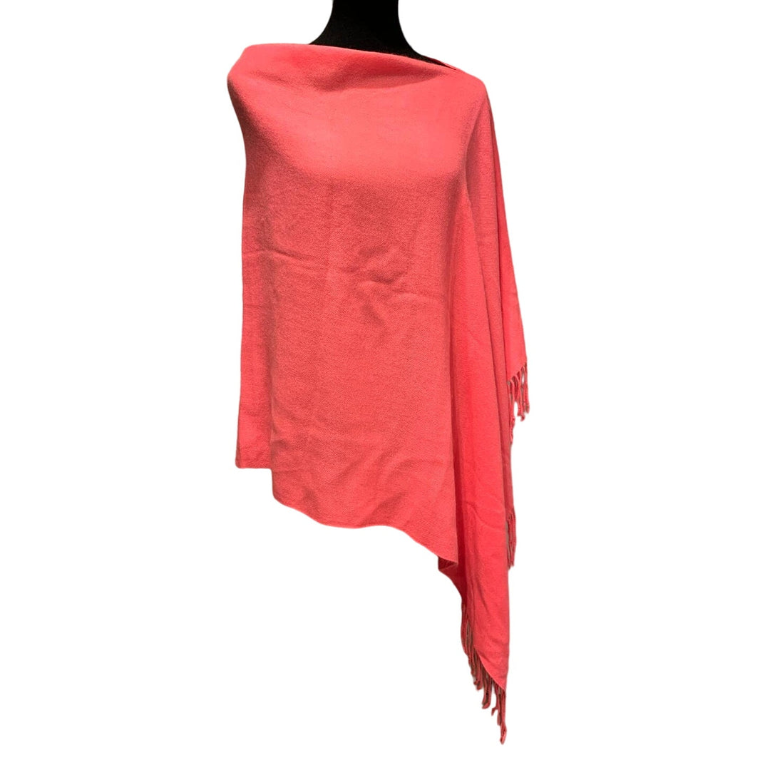 Handmade Upcycled Bright Pink Soft Acrylic Poncho Wedding Formal Event Wrap