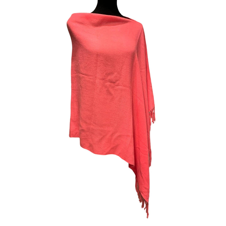 Handmade Upcycled Bright Pink Soft Acrylic Poncho Wedding Formal Event Wrap