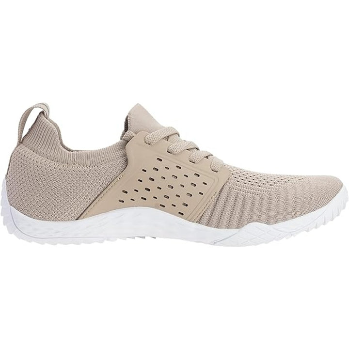 Whitin Mens Size 10 Tan Mesh Lace Up Wide Toe Box Zero Drop Athletic Shoes